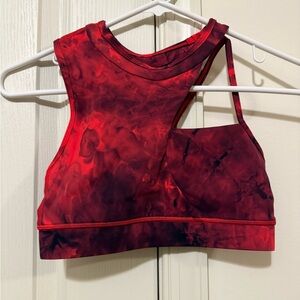 Scandal Red Tie-Dye Women's Sports Bra
